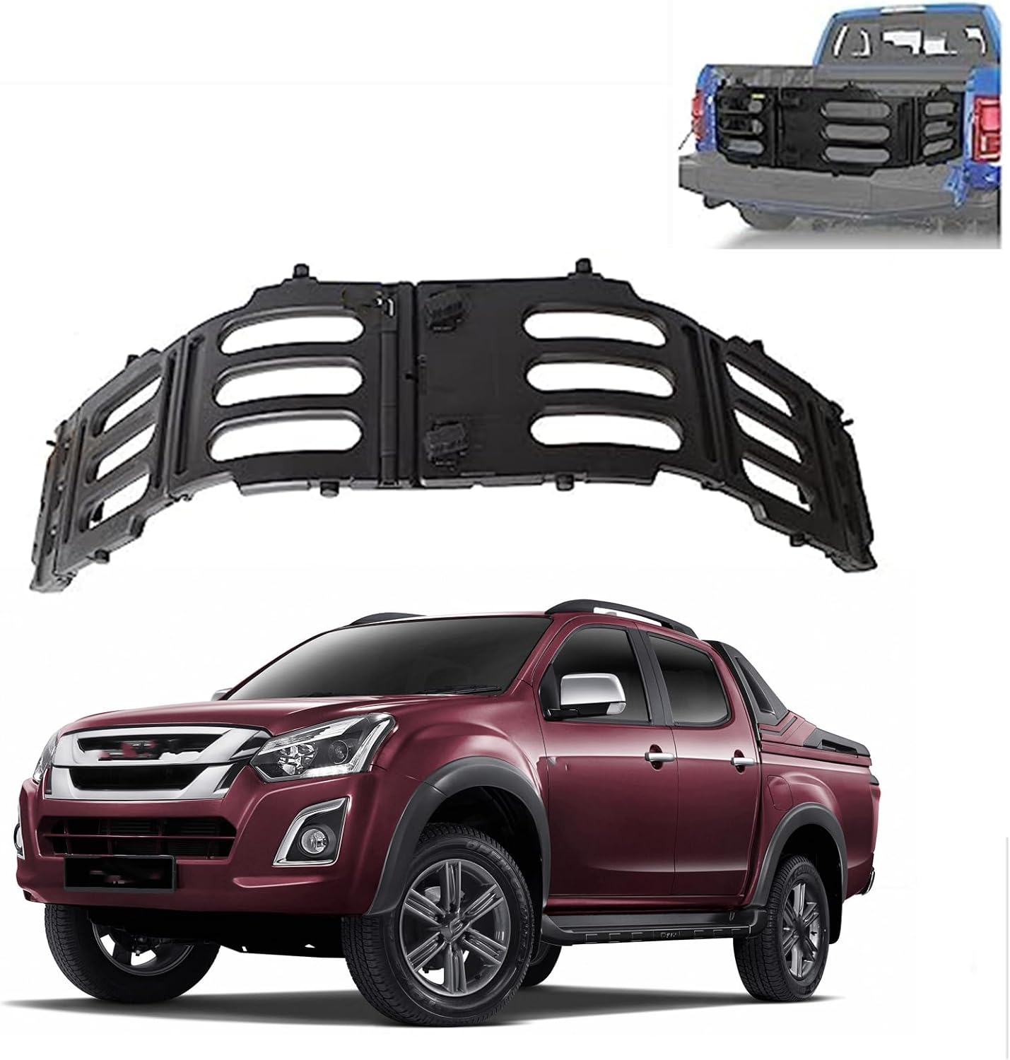 Truck Bed Extenders Fits for Isuzu D-max 2015-2018 Pickup Accessories Tailgate Stowable Collapsable Expansion Rack.