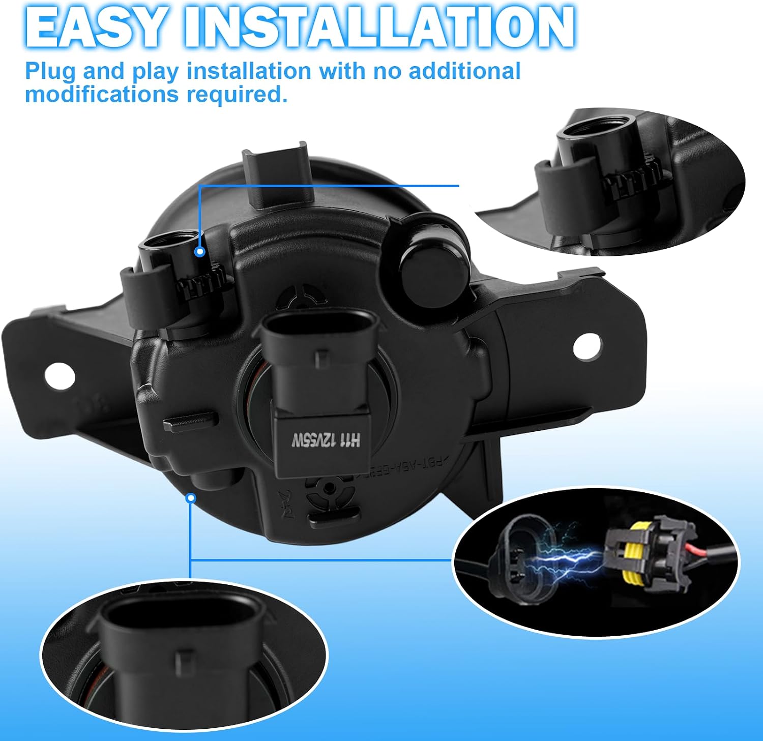 Fog Lights Fit for 2013 2014 2015 Nissan Altima Bumper Driving Fog Lamps Assemblies with Switch and Wiring Harness