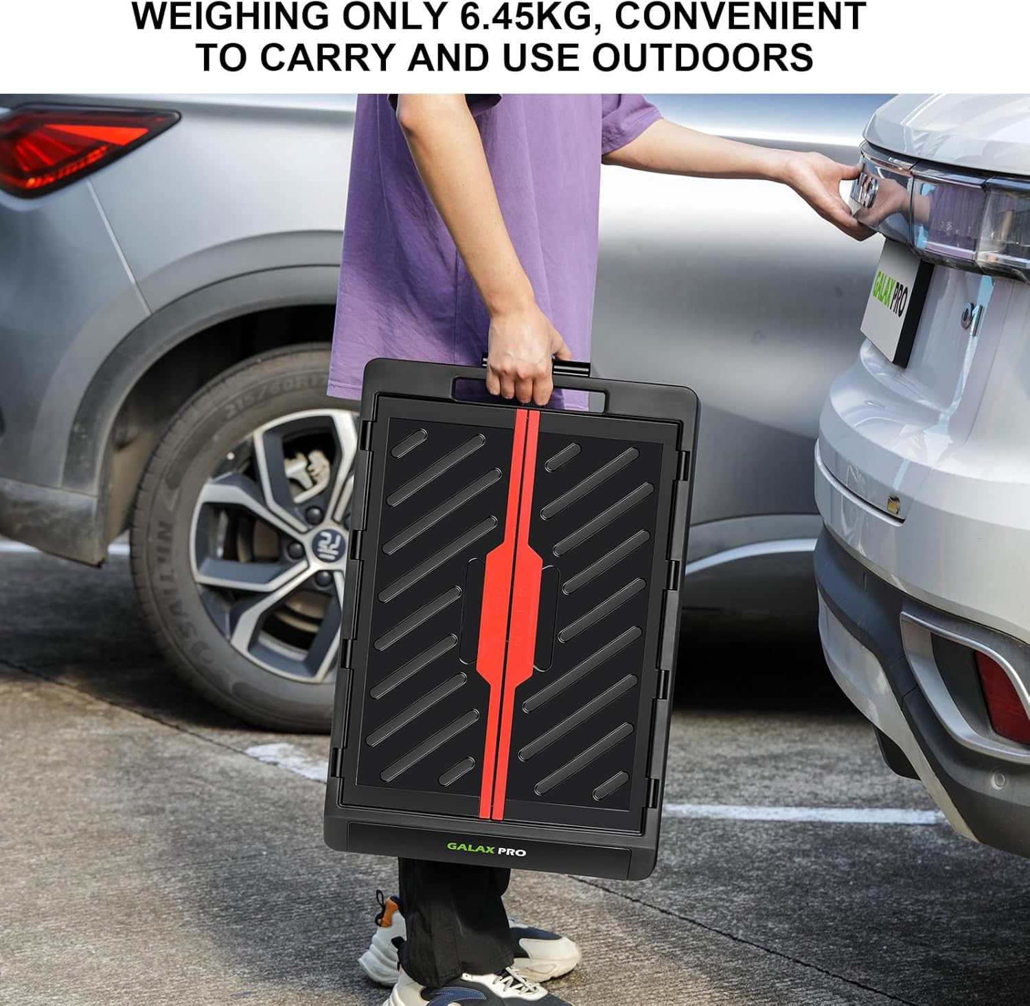 GALAX PRO Foldable Utility Cart, Heavy Duty Collapsible Hand Truck with Wheels for Grocery Shopping, Picnic, Package Delivery, Compact Storage | Sturdy Frame & Easy Fold Design for Home Use