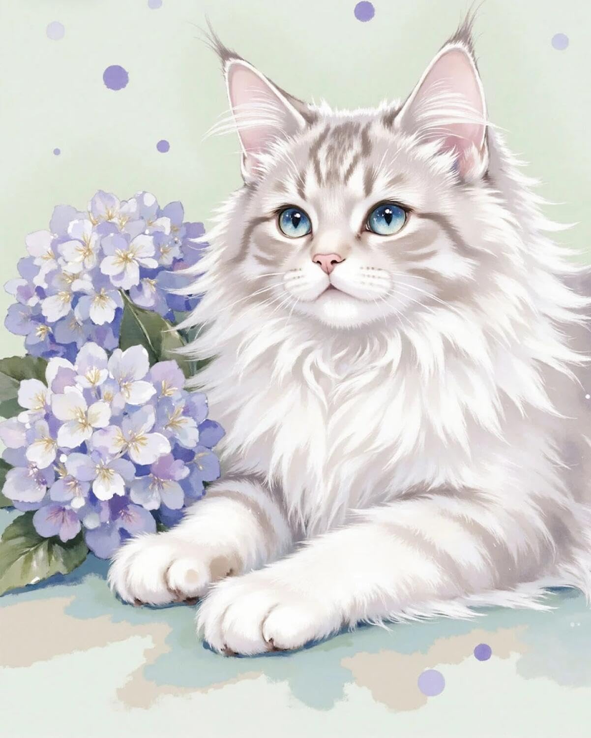 Rqwybcaxn Bead Cross Stitch Kits Watercolor Cat 40x50cm