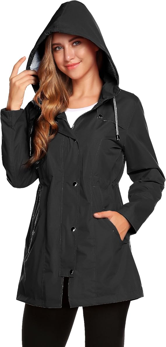 grey rain jacket womens