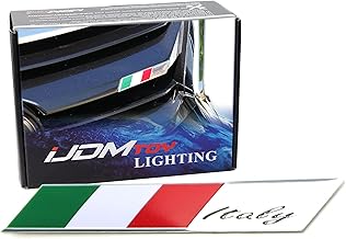 iJDMTOY Aluminum Plate Italian Flag Emblem Badge Compatible with Italian Car Front Grille, Side Fenders, Trunk, Dashboard, etc