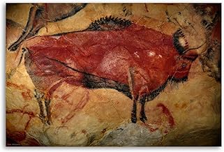BUUTUUCE Bison Cave Painting in Altamira Cave Poster Decorative Painting Canvas Wall Art Living Room Posters Bedroom Painting 12x18inch(30x45cm)