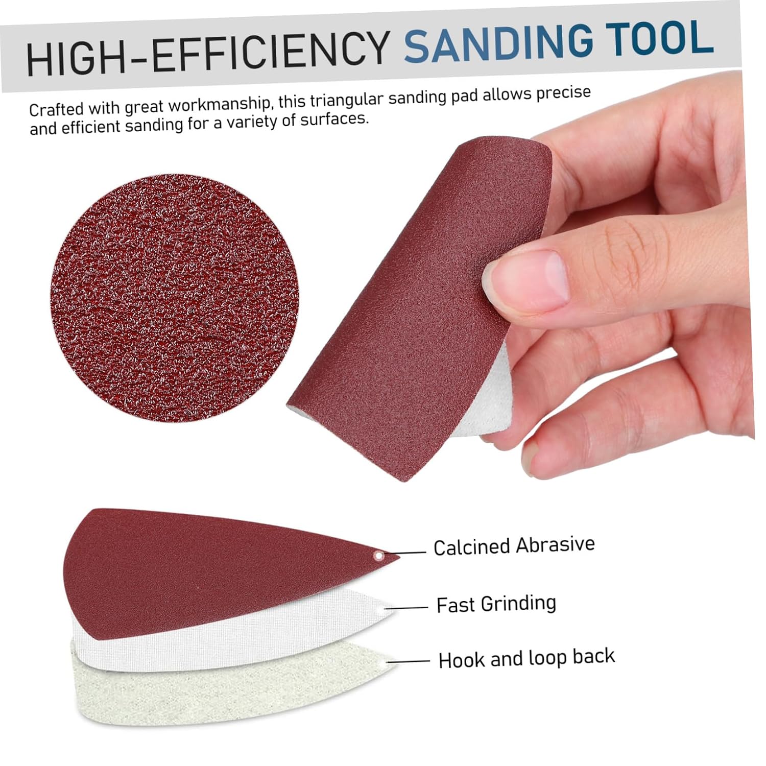 LIFKOME 100Pcs Triangle Sandpaper Pads Self Adhesive Detail Sanding Sheets for Oscillating Tools Grit for Efficient and Finishing and Versatile Use