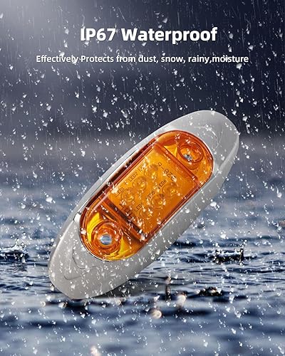 Miniatura 10 de Luces LED ovaladas para remolque, luz de marcador lateral LED roja con bisel cromado, luces LED universales para camiones, remolques, lanchas,