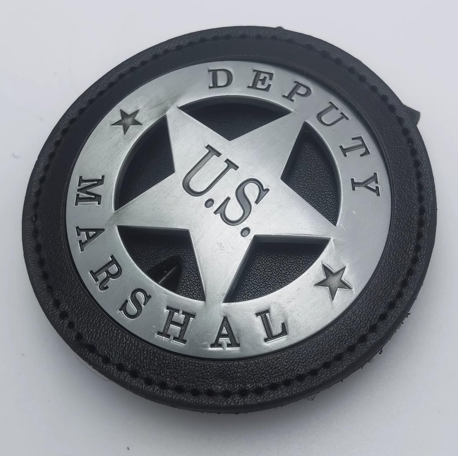 DOGOZ Badge De Maréchal Adjoint des États-Unis avec Étui en Cuir Incrusté, Accessoire De Décoration De Costume