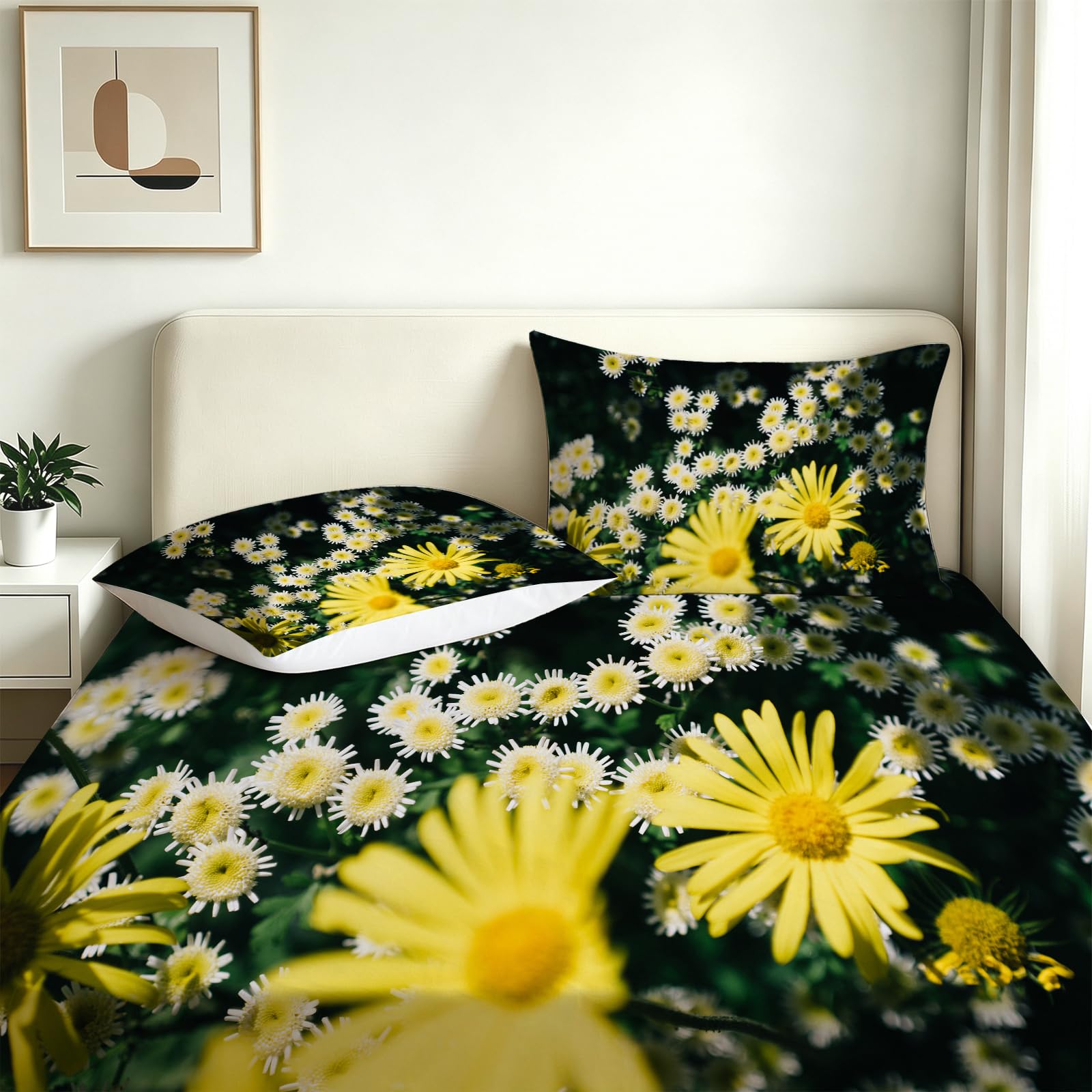 Sábana Bajera Ajustable 180 x 200 Margarita Tema Floral