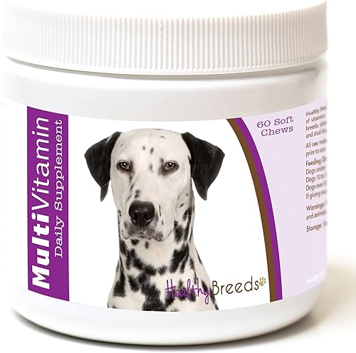 Miniatura 10 de Healthy Breeds Multivitamínico siberiano Husky para perros, suplemento diario recomendado por veterinarios, sabor a tocino, 60 masticables suaves