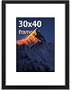 wyewye 30x40 Picture Frame, 30 x 40cm Wooden Photo Frame, Picture Frames 30cm x 40cm, with Plexiglass and Mount, Picture Frames for Only Wall Mount, Solid Wood, Black, Pack of 1
