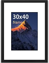 wyewye 30x40 Picture Frame, 30 x 40cm Wooden Photo Frame, Picture Frames 30cm x 40cm, with Plexiglass and Mount, Picture Frames for Only Wall Mount, Solid Wood, Black, Pack of 1