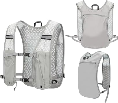 23x40cm Running Vest with Water Bladder, Lightweight Running Vest for Women and Men, Hydration Vest for Outdoor Sports, Marathon Training, Trail Running, Reflective Safety Design