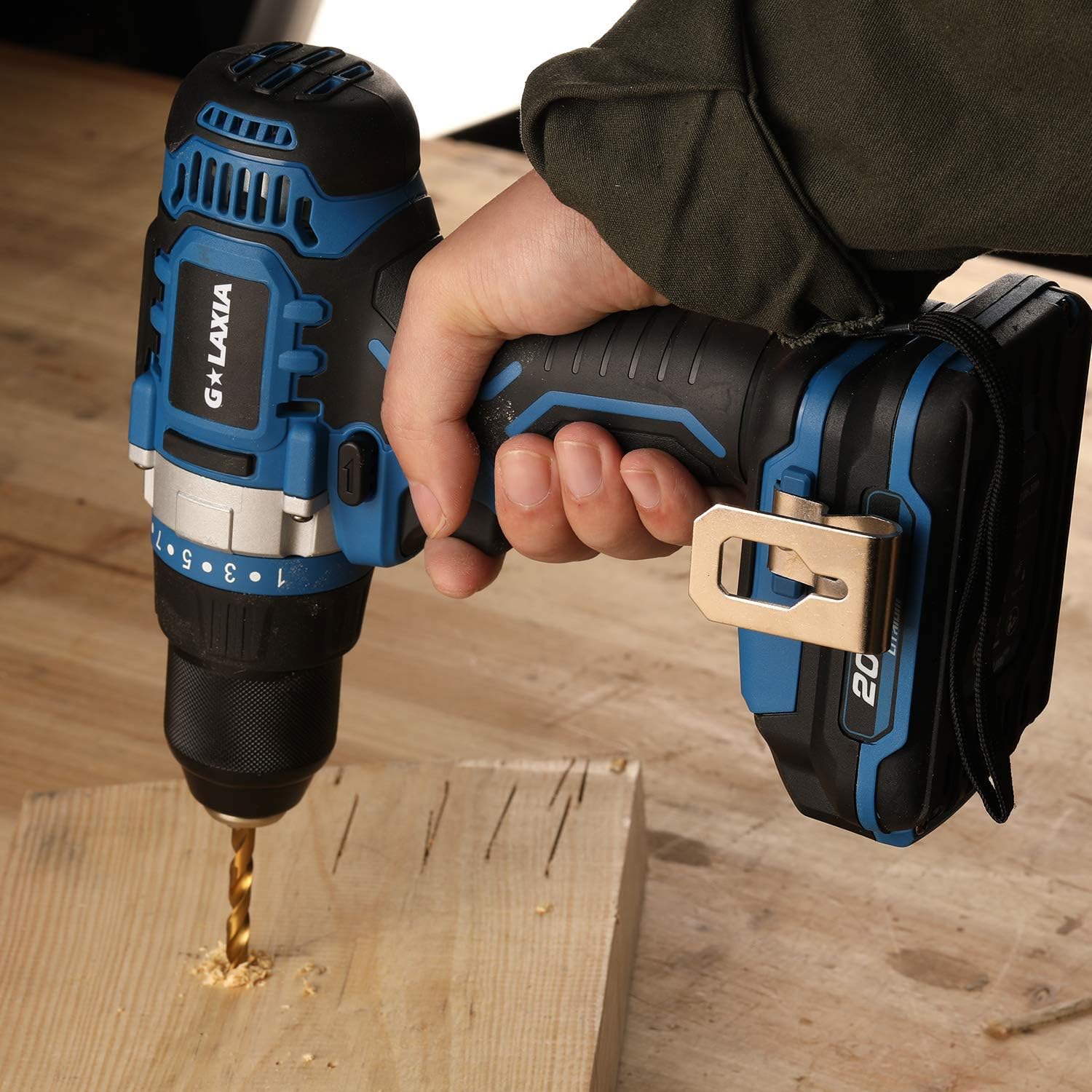 Bеѕt Dеаl 🛒 G LAXIA 2-Speed Cordless Drill Driver - Includes Lithium Ion Battery, 21+1 Clutch, 1/2-inch Metal Keyless Chuck, Max Torque (50N.m), Built-in LED Light for Home Improvement & DIY Project