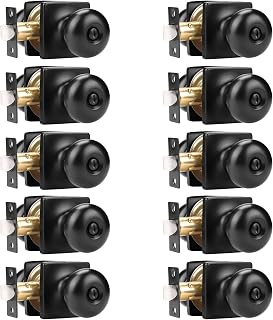 GOBEKOR matte black square interior privacy door knobs