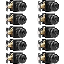 GOBEKOR 10 Pack Interior Privacy Door Knobs Matte Black Square Modern Locking Door Knob Bedroom Door Knobs Round Door Knob with Lock