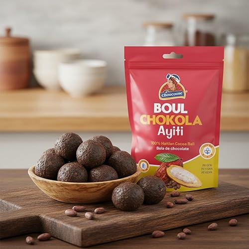 Miniatura 5 de Choucoune Hecho a mano en Haití  Bolas de cacao 100% haitianas (Boul Chokola), 1 doz, 12 boul chokola