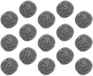 HEMOTON 15pcs Scourer Steel Wool Scrubber Steel Wool for Cleaning Dish Pots Pans Grills Stainless Steel Scrubber for