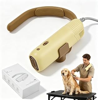 6-in-1 Hundefon Ultraleser–Freihändig um den Hals hängend,200 Millionen Negative Ionen,110000r/min Schnelltrocknend, Blower Hund 9 Einstellbare Einstellungen für Geschwindigkeit & Temperatur
