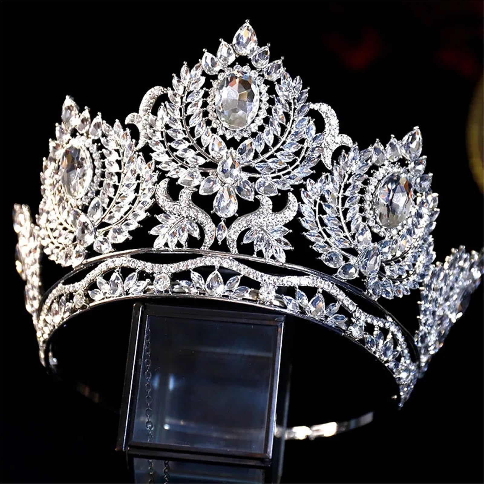 Diademi di strass cristallo con grande diadema