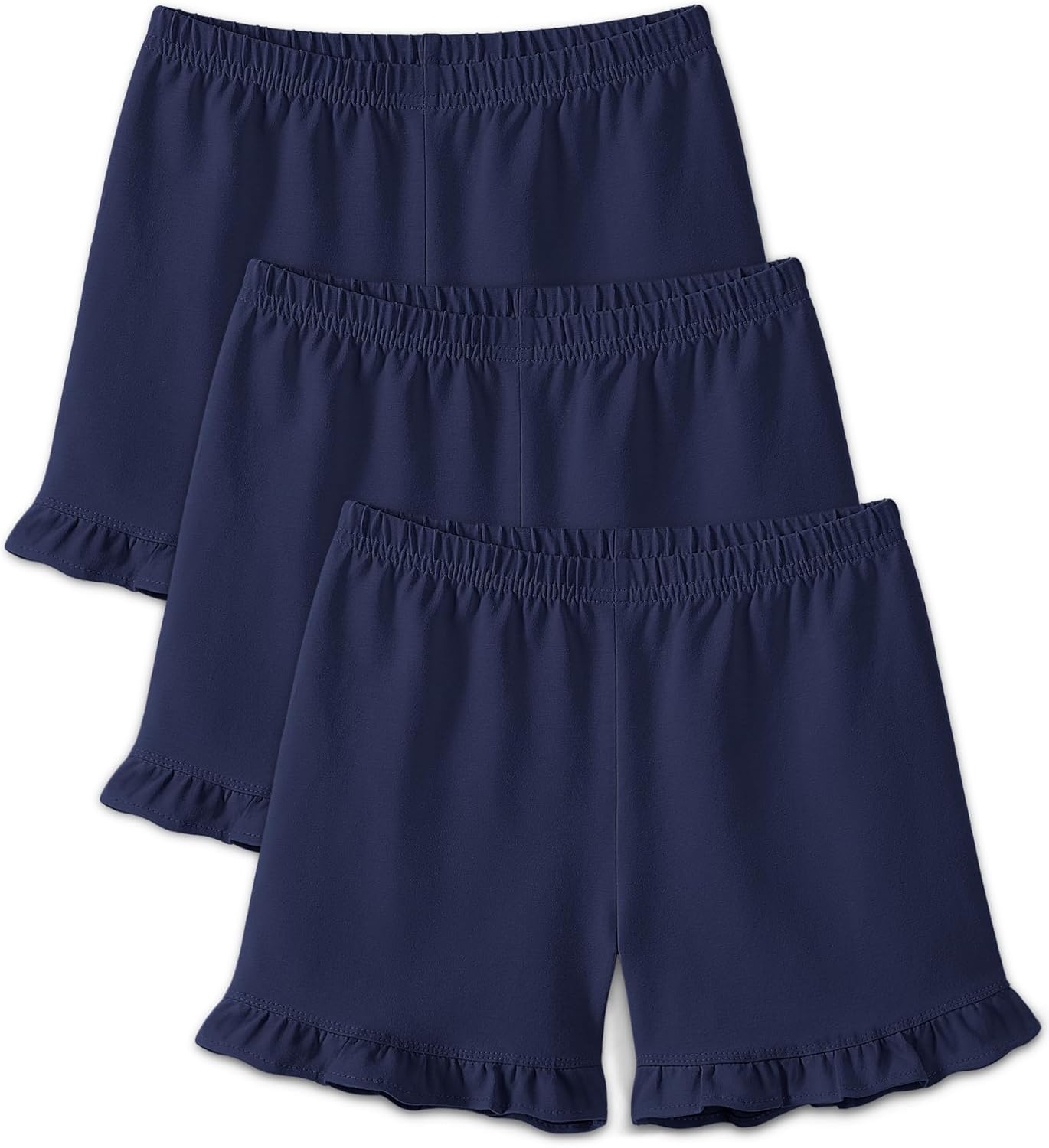 BOOPH 3 Pack Girls Shorts Casual Ruffle Bike Shorts Athletic Dance Cartwheel Under Dress Clothes for Kids