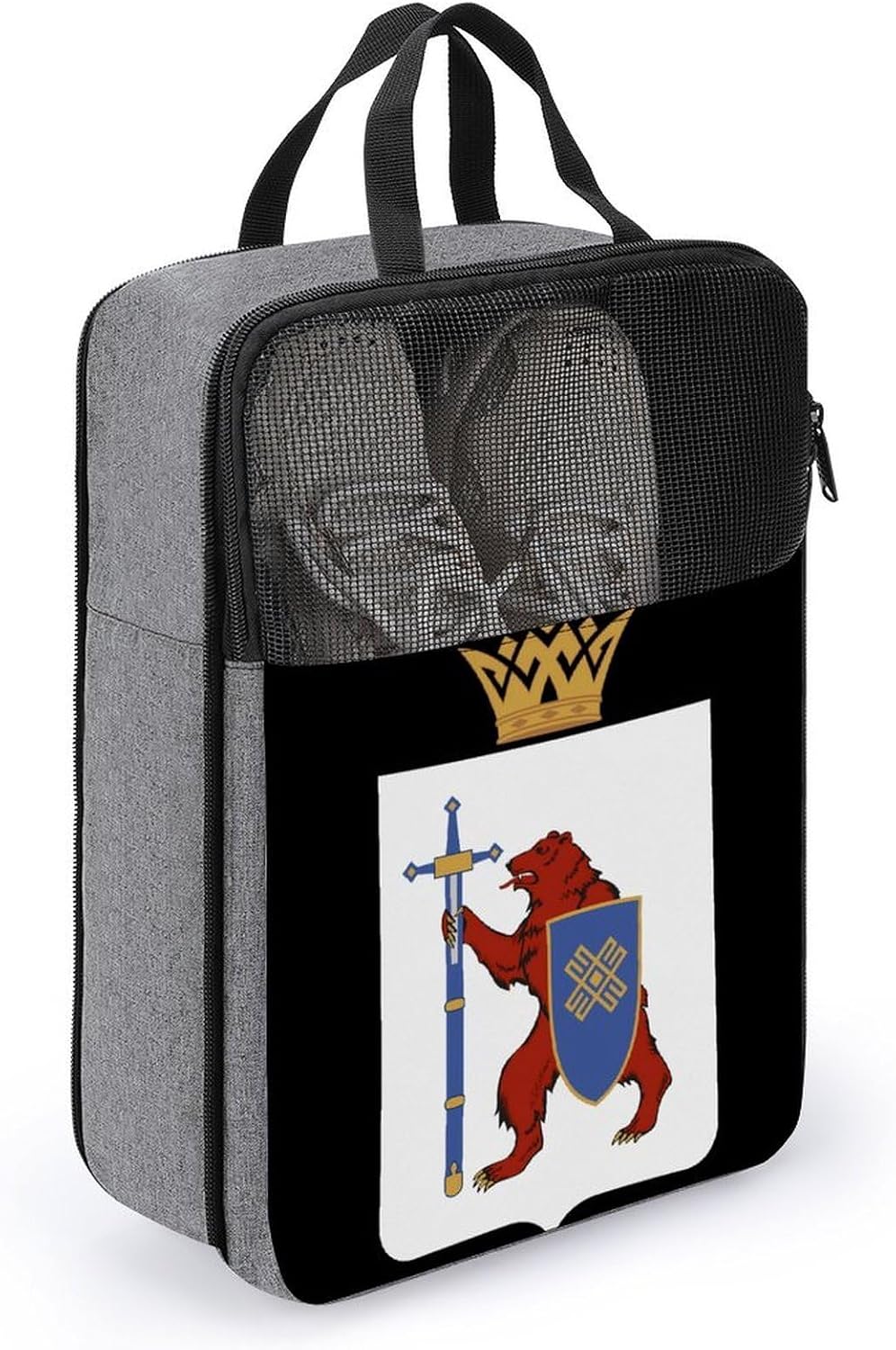 Flag of Mari El Shoe Bag Organizer for Travel with Handle | printed,double zippered closure,for sneaker soccer cleats dance essentials