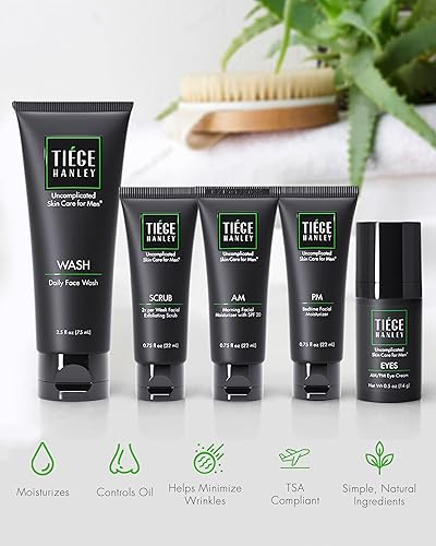 Miniatura 4 de Tiege Hanley Rutina avanzada de cuidado de la piel para hombres con crema para ojos  Sistema de cuidado de la piel nivel 2  Lavado facial exfoliante
