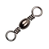 Fishing Barrel Swivels - 50/100 pcs Rolling Ball Bearing Fishing Swivel with Solid Ring Fishing Tackle Hook Line Connector Copper with Stainless Steel Black Nickle Coated Test Strength 35-165lbs