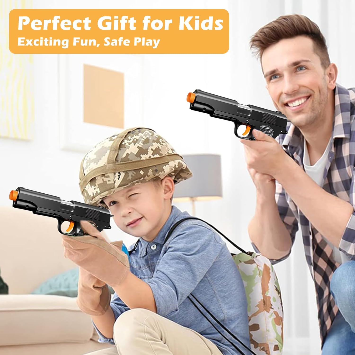 Toy Gun, Shell Ejecting Toy Gun with Soft Bullets, Educational Model Toy Pistol Shooting Game, Gifts for Kids Boys Girls - Image 5