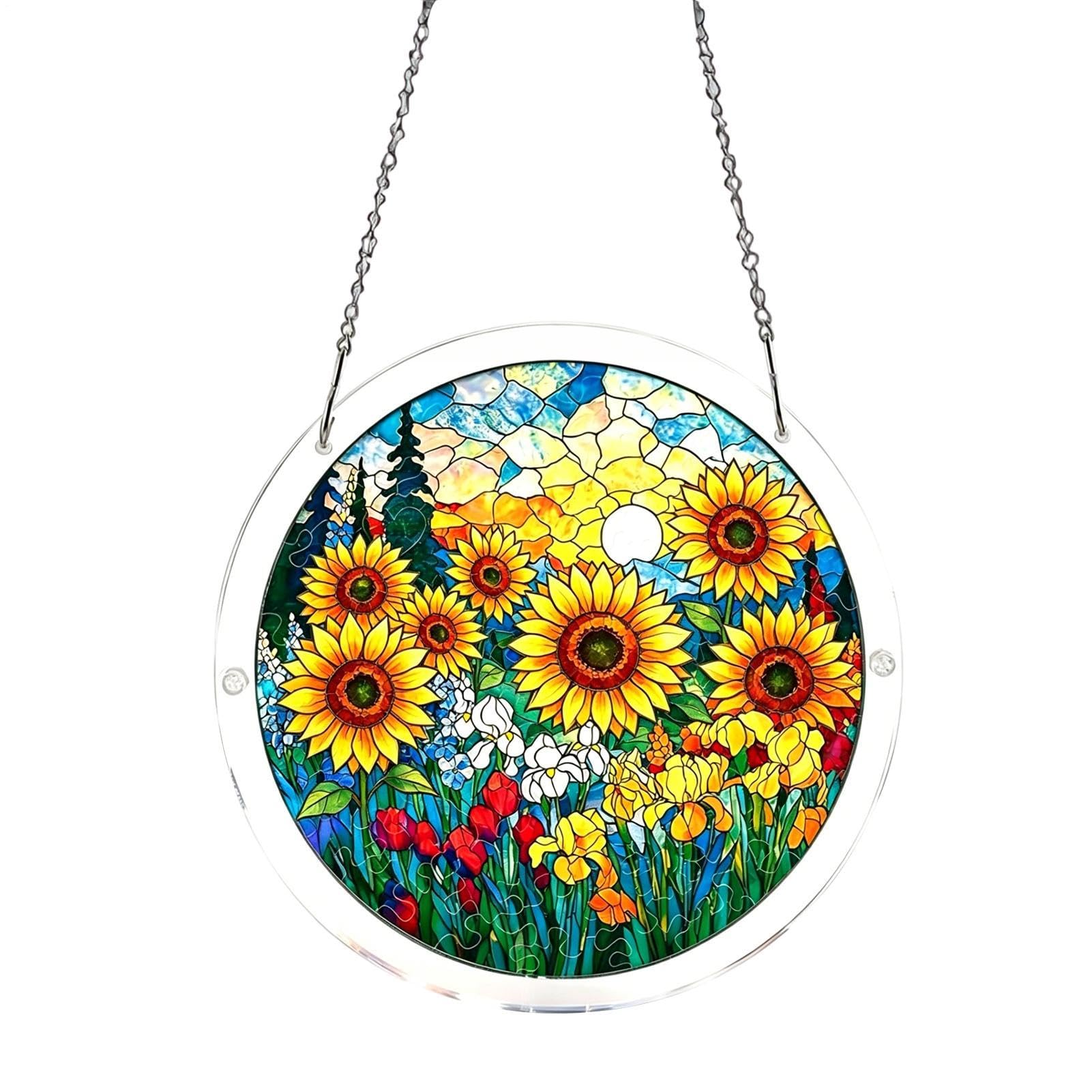 Puzzle attrape-soleil en acrylique | Paysage naturel | Décoration de fenêtre en acrylique 2D pour maison, appartement, salon, bureau, chambre à coucher, balcon, jardin, véranda, mur, fenêtre