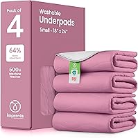 Vista 18 de IMPROVIA® Almohadillas lavables, 34 x 52 pulgadas (paquete de 2) - Almohadillas reutilizables para incontinencia de alta absorción para niños