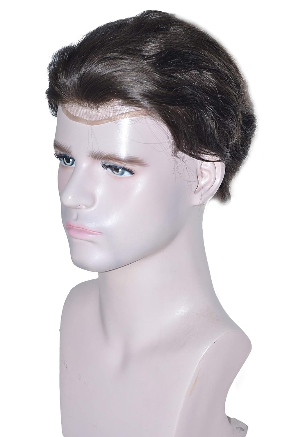 Toupee for Men Human Hair Mono Top with PU Skin around and Lace Front, LLWear 8*10 Inch Mens Hair Pieces Replacement System Natural Wave toupee for men (#2 Dark Brown)