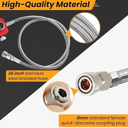 Miniatura 8 de Adaptador de buceo con válvula DIN, estación de llenado subacuática de paintball, Adaptador de buceo de tanque PCP, Inflador de tanque HPA, con una