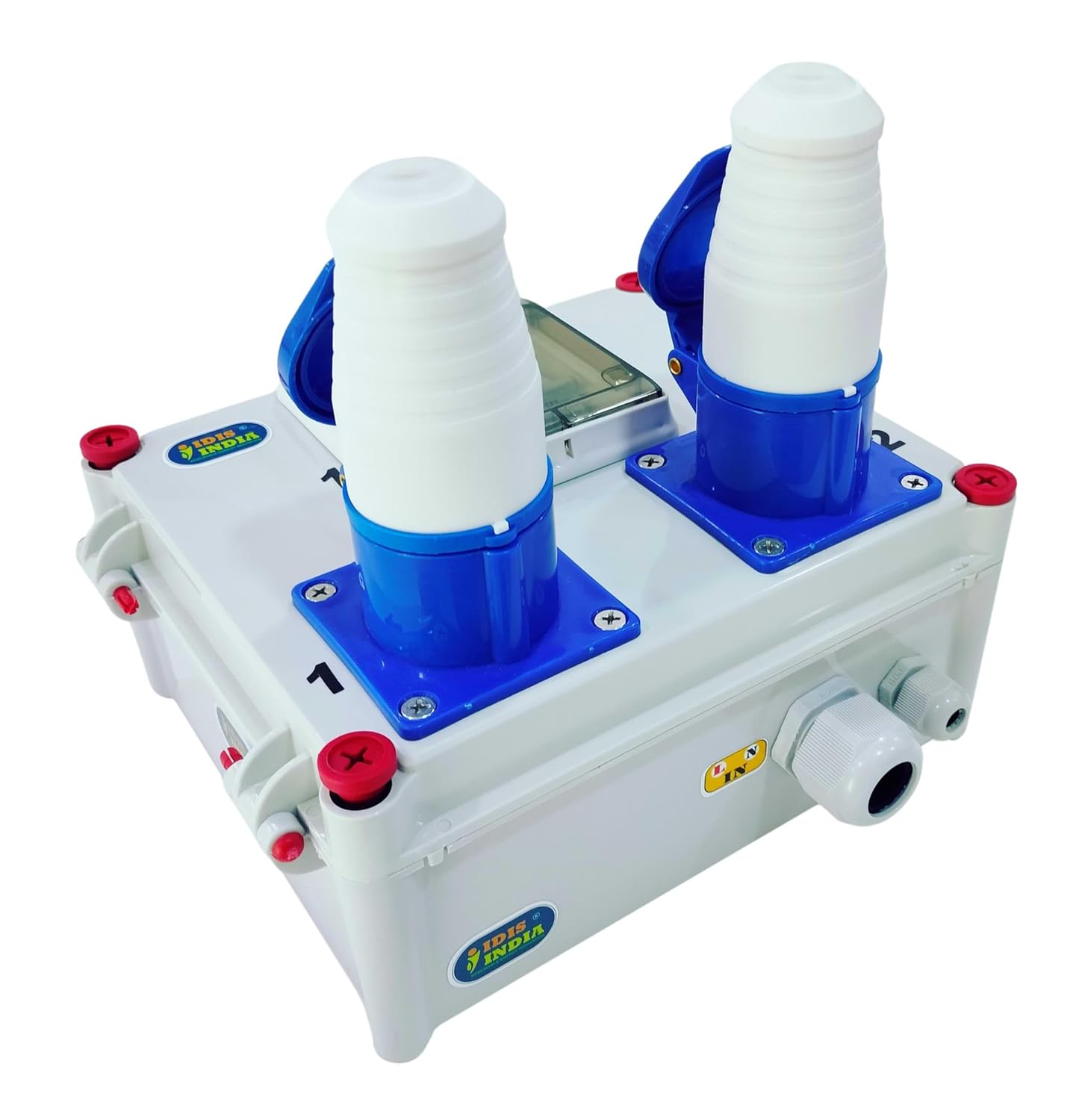 Industrial Distribution Board with (2x) Havells 32A MCB DP and Plug