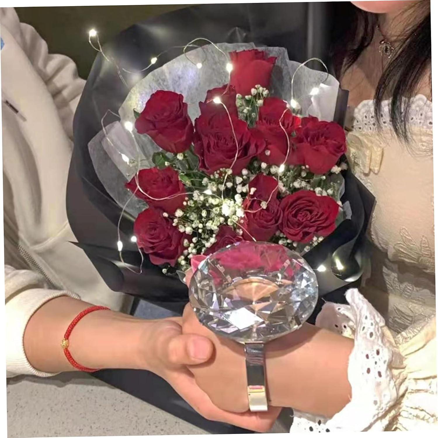 Big Diamond Ring 2.36 Inch Alloy Glass Fake Diamond Ring Romantic Proposal Wedding Props Home Ornaments Party SouvenirsBig image 3