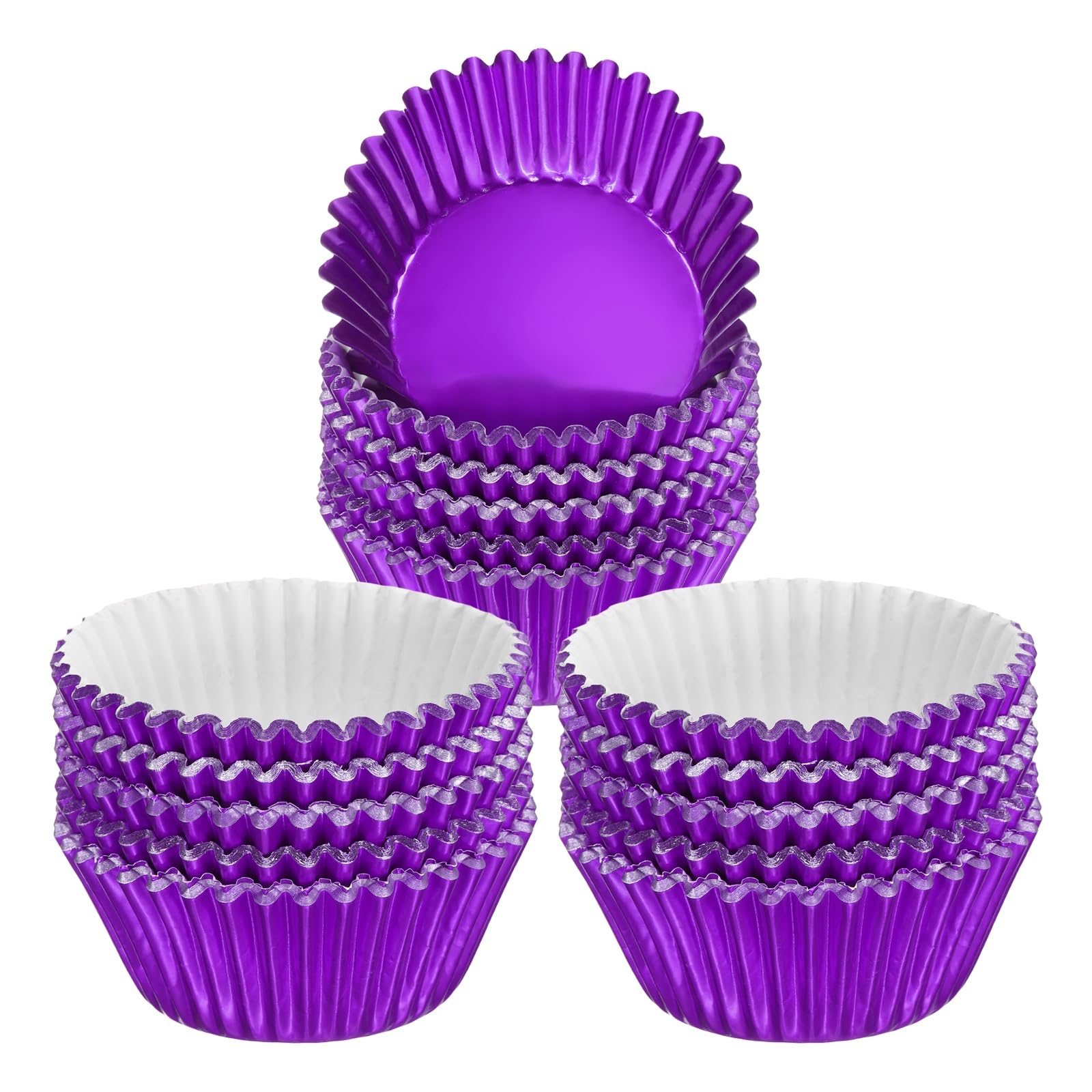 Caissettes à muffins violettes en aluminium pour décoration de table d'anniversaire et fête