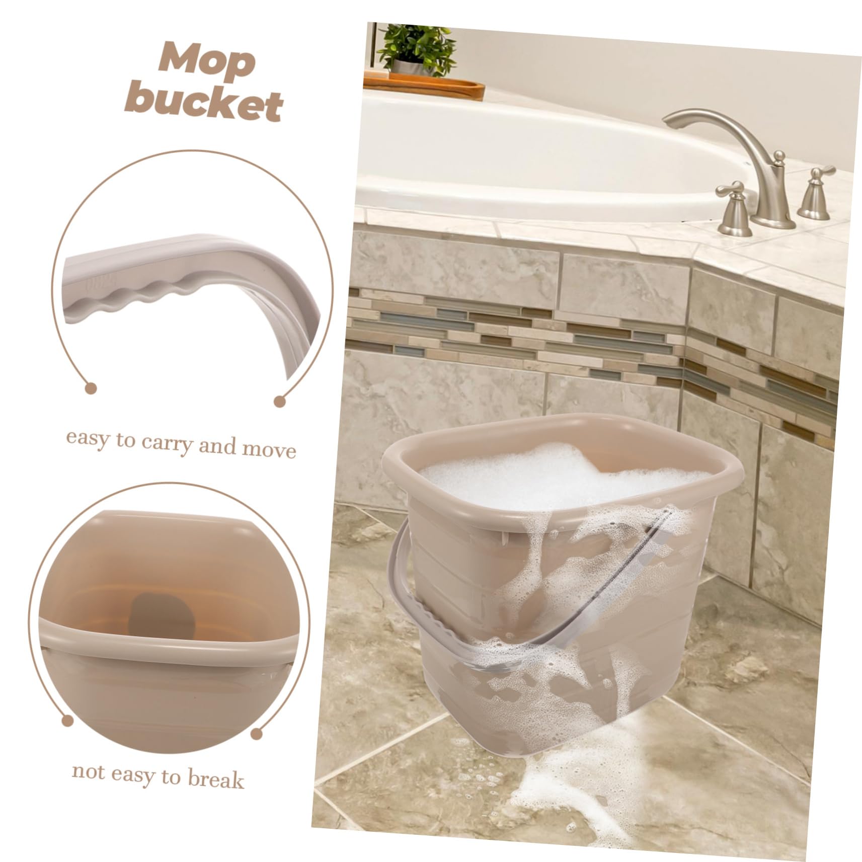 BESTYASH Secchio in Plastica 11l con Manico, Portatile e Multiuso per Casa e Vernice, Facile da Versare e Trasportare