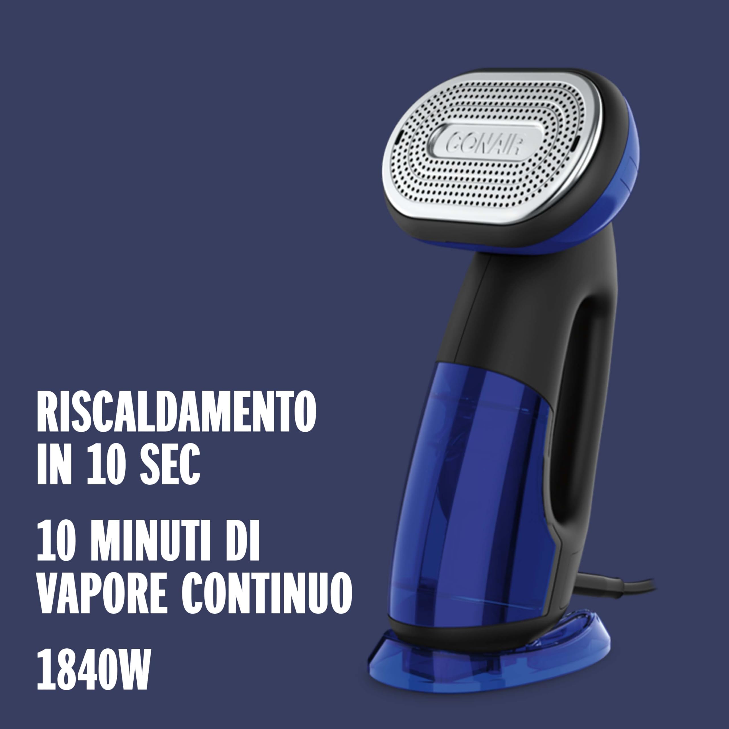 Conair GS108E Stiratore verticale 2in1, 1840W, stiro verticale con vapore potente, utilizzabile anche come ferro da stiro, vapore fino a 33g/min, serbatoio 250ml, 4 impostazioni vapore, cavo da 2.5m
