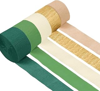 Ziyonix 5 Rollos Cintas de Papel Crepé, Decoración de Fiestas Papel Crepé Verde Oliva Caqui Decoración Fiesta Boda para Bodas Fiestas de Cumpleaños