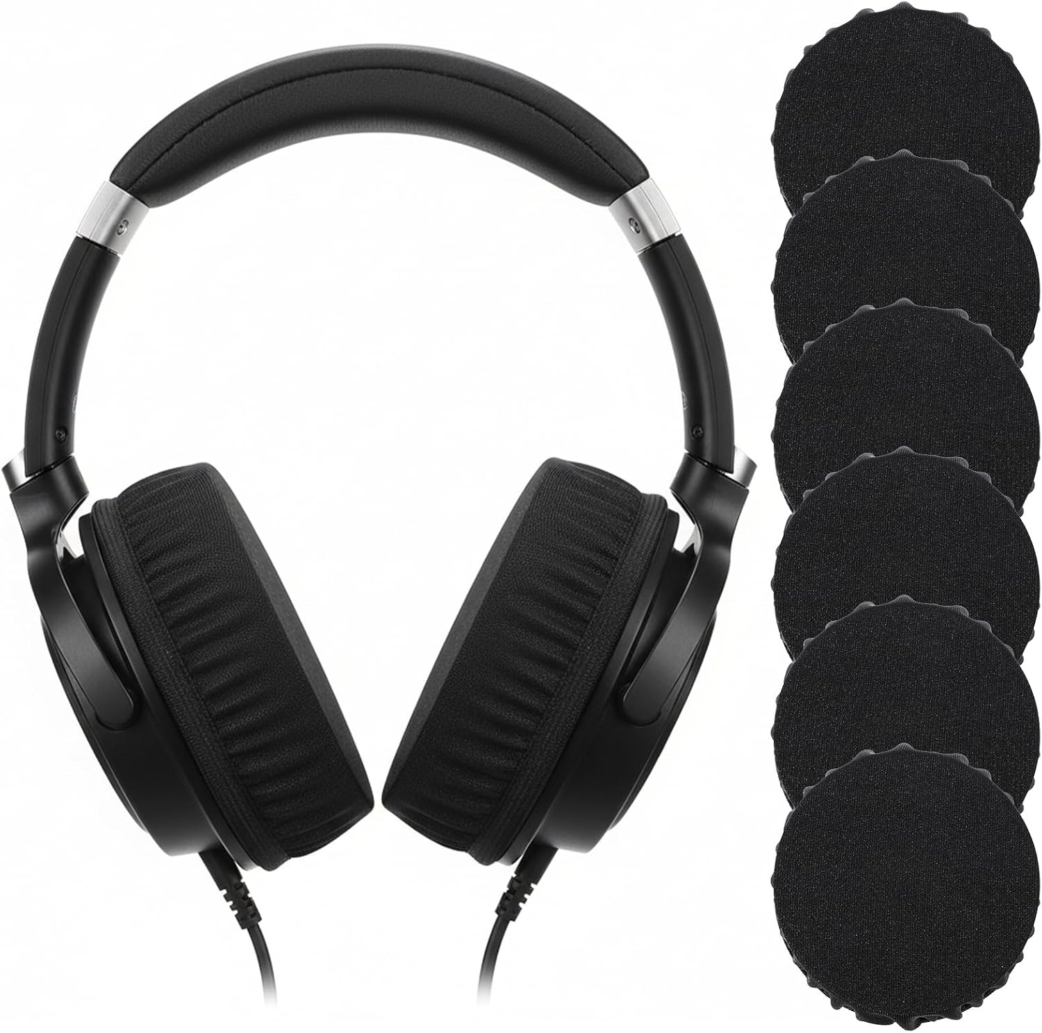 3 Pairs Headphone Ear Covers, Washable Stretchable Headset Earpad Cloth Cover, Earphone Covers Replacement for Gym Libraries Studying Gaming