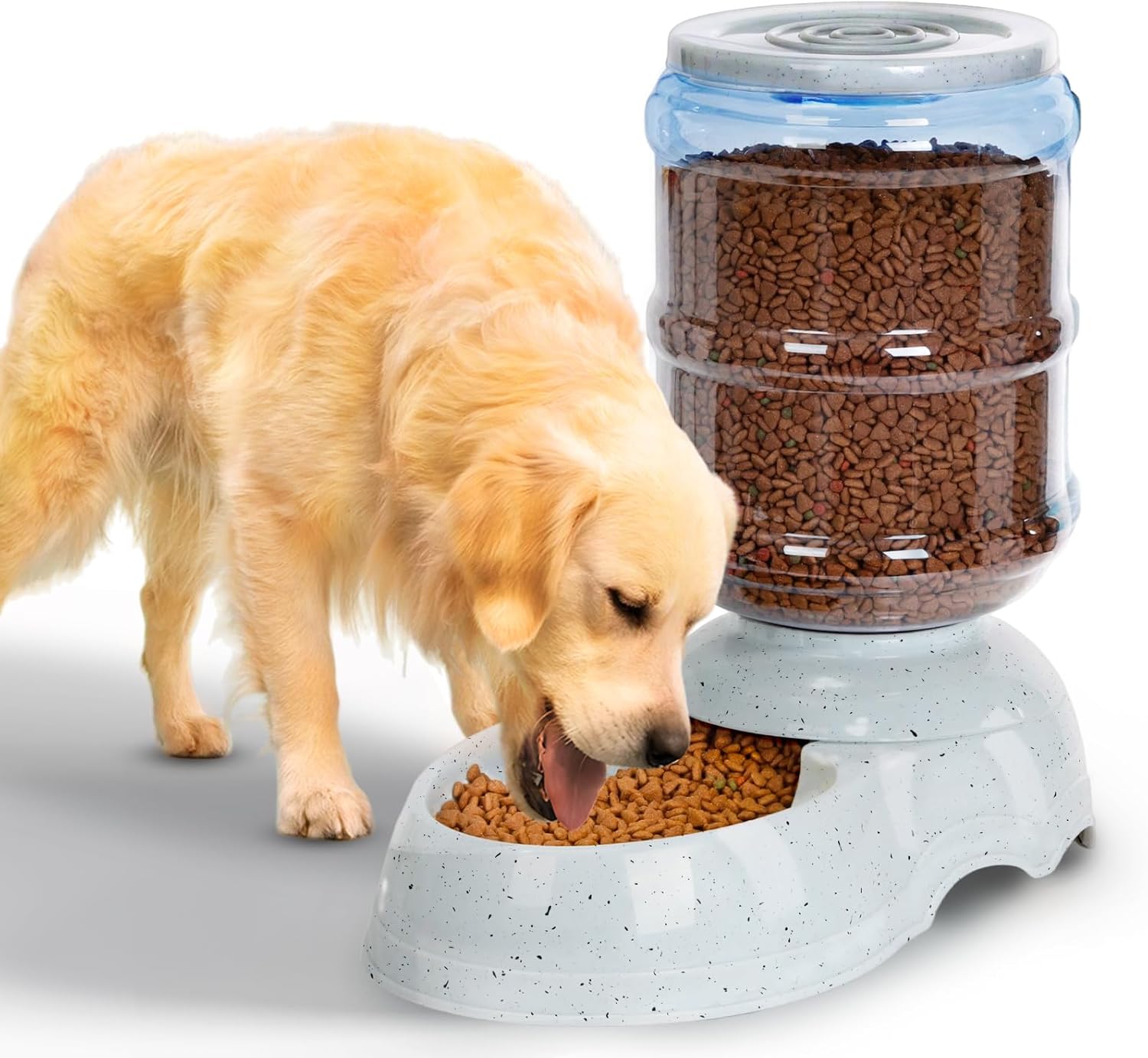 Kenond 3 Gallon Gravity Feeder, Automatic Dog Feeder, Dog Food Dispenser for Large Breed 3 Gallon Large Pet Food Dispenser