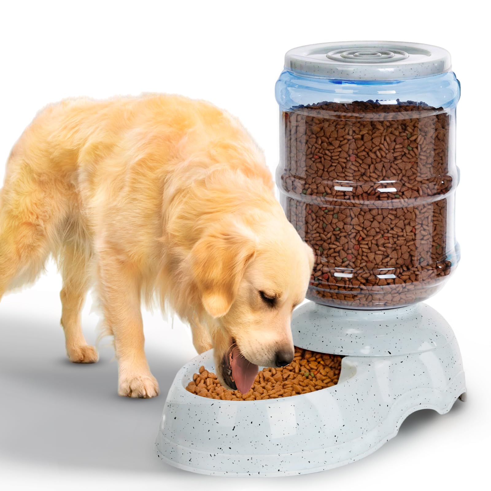 Kenond 3 Gallon Gravity Feeder, Automatic Dog Feeder, Dog Food Dispenser for Large Breed
