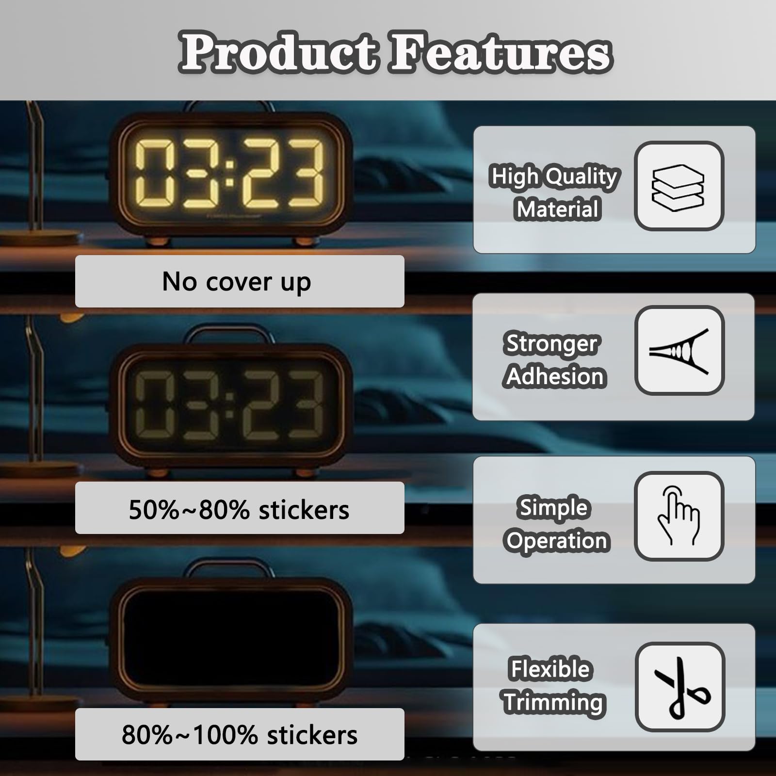 LED Light Blocking Stickers, Light Dimming LED Filters, (2