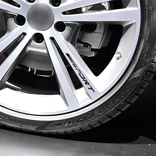 Miniatura 4 de AICEL Calcomanías reflectantes deportivas para llantas de ruedas, 12 calcomanías deportivas con emblema de carreras para automóvil, parachoques,