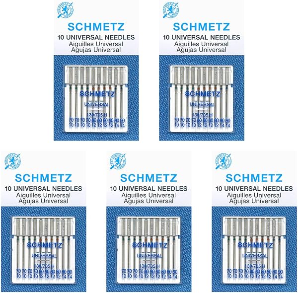 50 Schmetz Universal Sewing Machine Needles Assorted Sizes