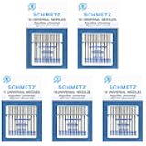 50 Schmetz Universal Sewing Machine Needles - Assorted Sizes - Box of 5 Cards