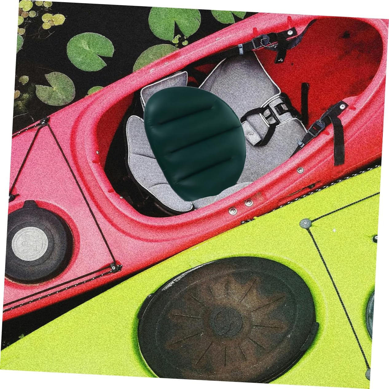 KICHOUSE Thick PVC Inflatable Boat Seat Cushion Backrest Portable Foldable Kayak Cushion for Fishing and Outdoor Use Breathable High Resilience Pad