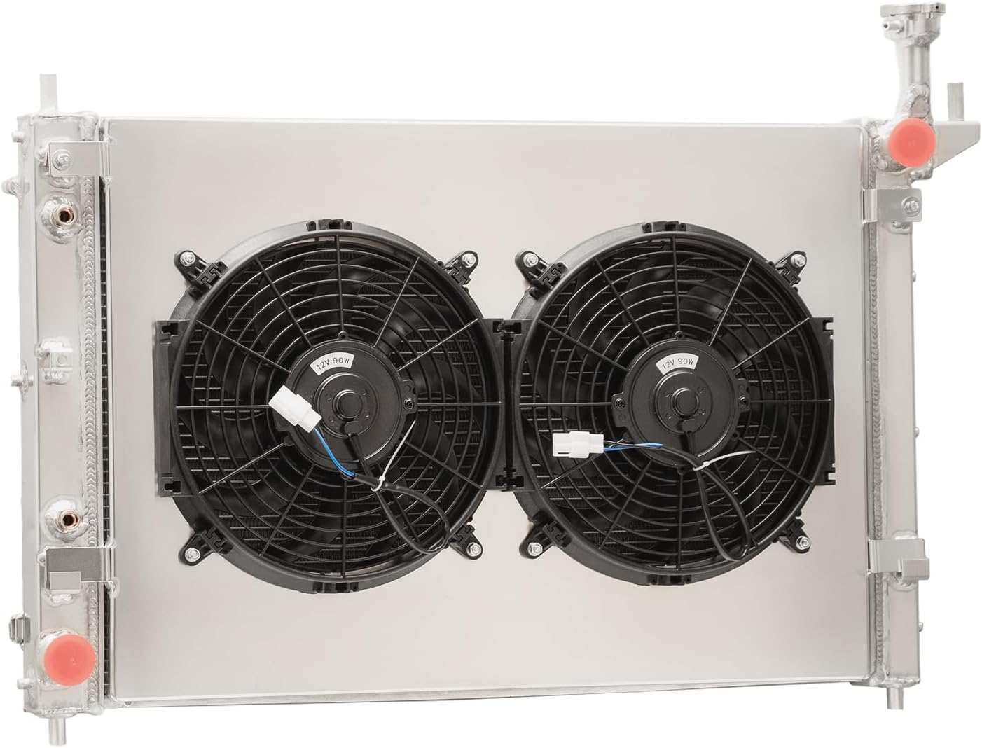 LZZLKUR 1-Row Aluminum Radiator with Dual 12" Fans and Shroud for 3.6L Chevy Traverse (2009–2017)