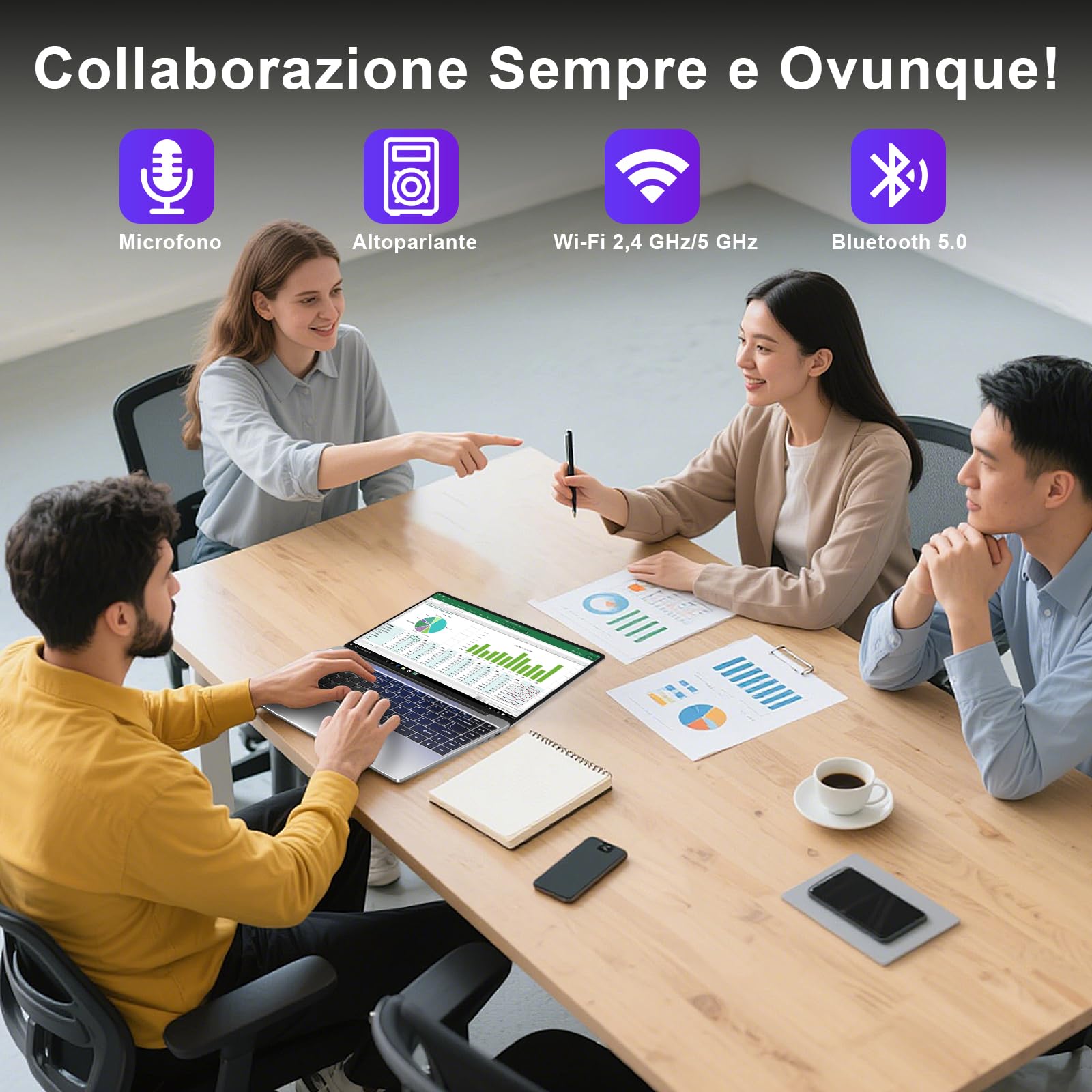 2026 PC Portatile 14 Pollici Laptop Win 11 256 GB ROM N4020 2.4G+5G-Argento | WiFi upto 2.8 GHz Supporta l'espansione SSD 1TB 4.2 USB HDMI Tastiera Italiana Membrana Mouse Senza Fili