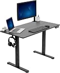 VIVO Électrique 44 x 24 dans le bureau de standing, réglage de la hauteur de mémoire, cadre noir supérieur, DESK-E144B | Électrique, Stand assis, réglable en hauteur, Préréglages de mémoire, Bureau d'accueil, Cadre noir