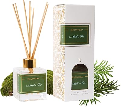 Aromatique The Smell of Tree Reed Diffuser Set - Fall Scented Home Fragrance with Pine, Cedarleaf, Fir Balsam, Bayleaf, Clove, Moss Decorative Bottle & Reeds Long-Lasting Flameless Aroma 5 fl oz