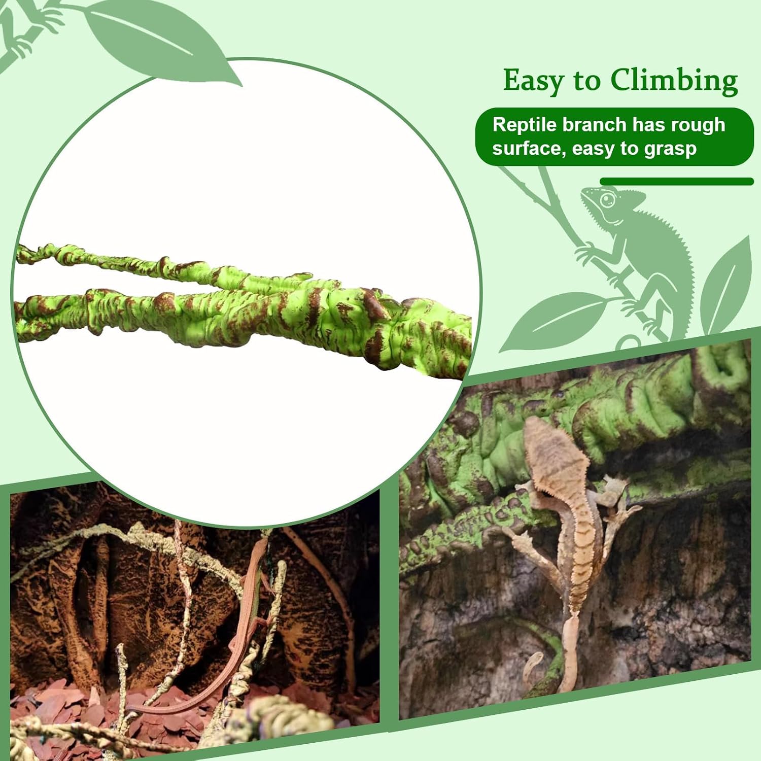 BNOSDM Reptile Jungle Vines Flexible Bend-A-Branch, 3.6Ft Reptile Climbing Branches, Chameleon Flexible Vine Decor,Terrarium Plants Decoration Accessories for Lizard Gecko Frog Snake image 5